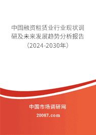 2024年融資租賃業(yè)市場現(xiàn)狀分析 中國融資租賃業(yè)行業(yè)現(xiàn)狀調(diào)研及未來發(fā)展趨勢分析報(bào)告(2024-2030年)